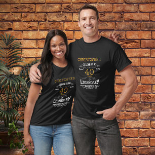 Camiseta 40.ª legendaria retro de oro negro