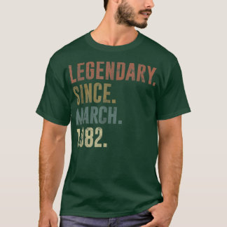 Camiseta 40.ª legendaria vintage desde marzo de 1982