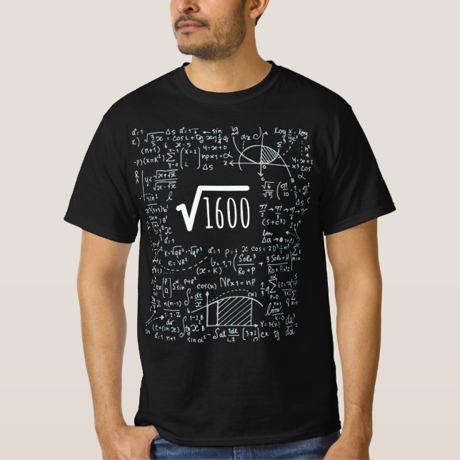 Camiseta 40.ª Raíz Cuadrada De Cumpleaños De 1600: 40 Años (Anverso)