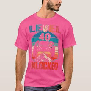 Camiseta 40.ª Videojuego de 40 años de duración desbloquead
