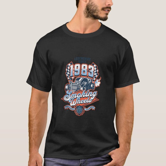 Camiseta 40.ª Vintage Classic Car 1983 (Anverso)