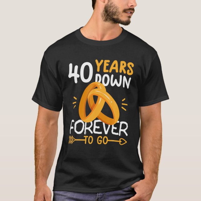 Camiseta 40.º Aniversario Boda De Parejas 40 Años (Anverso)