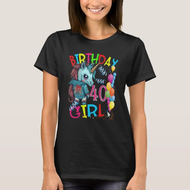 Camiseta 40.º Chica Fiesta de cumpleaños feliz Guay U de 40 (Anverso)