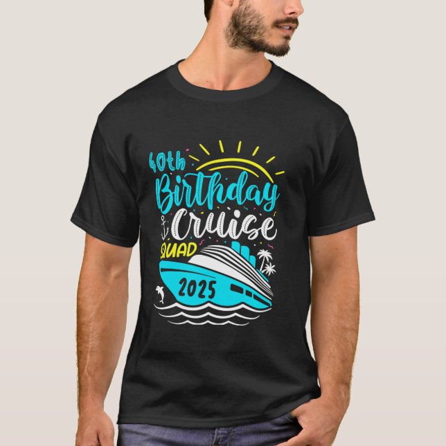 Camiseta 40.º Crucero De Cumpleaños 2025 Squad Vacation Tri (Anverso)
