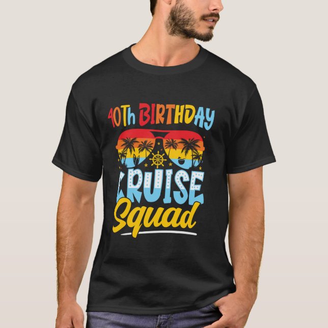 Camiseta 40.º Cruceros Familiares De Cumpleaños (Anverso)
