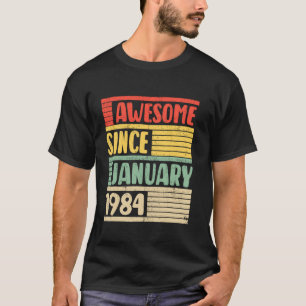 Camiseta 40.º cumpleaños 40 años hombre mujer enero cosecha