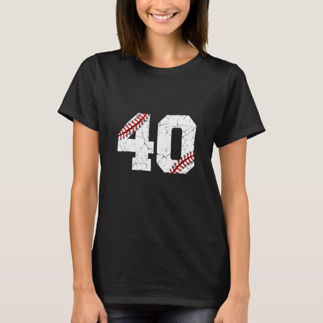 Camiseta 40.º cumpleaños 40 años hombres de béisbol de 40 a (Anverso)