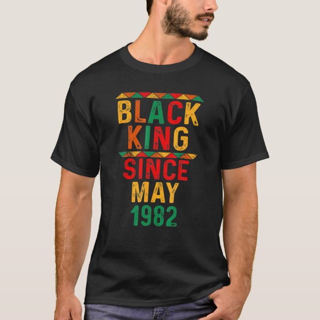 Camiseta 40.º Cumpleaños 40 Años Rey Negro Desde Mayo De 19 (Anverso)