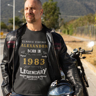 Camiseta 40.º cumpleaños Añadir tu nombre nacido en 1983 le