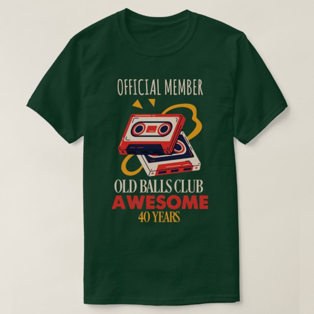 Camiseta 40.º cumpleaños club de pelotas de 40 años diverti (Diseño del anverso)