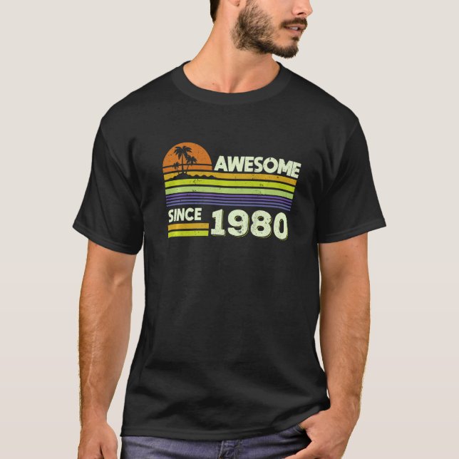 Camiseta 40.º cumpleaños de mujeres asombrosas desde 1980 4 (Anverso)