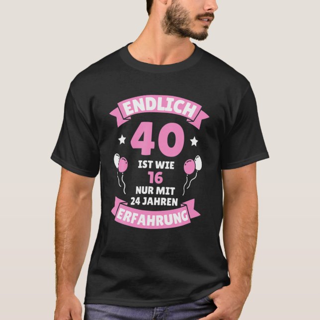 Camiseta 40.º Cumpleaños De Mujeres Finalmente 40 Años (Anverso)
