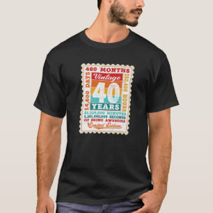 Camiseta 40.º Cumpleaños Estampilla De Cartel B De 40 Años