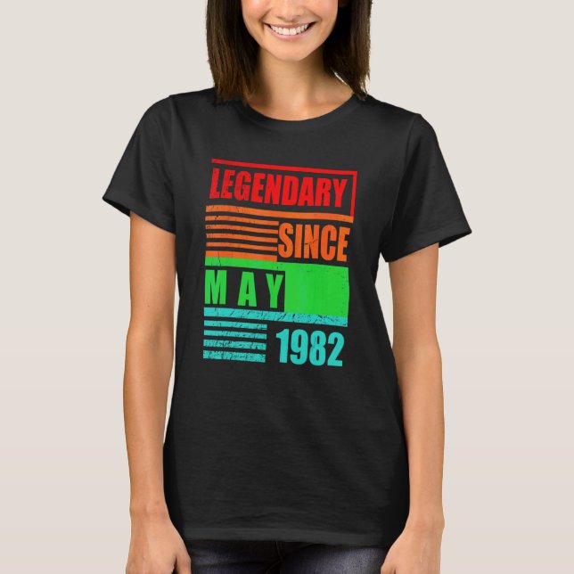 Camiseta 40.º cumpleaños legendario desde mayo de 1982 cump (Anverso)