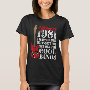 Camiseta 40.º Cumpleaños Nacido En 1981 I Guitarra Eléctric
