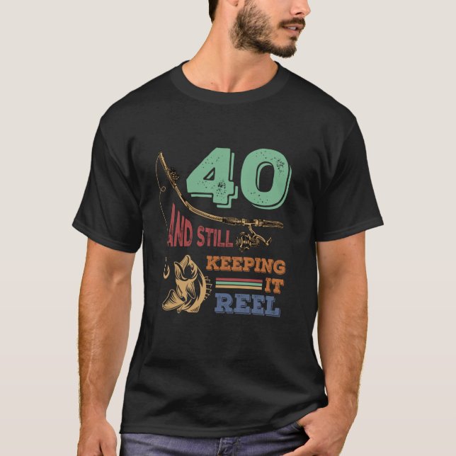 Camiseta 40.º cumpleaños pescando 40 hombres pescadores Pu (Anverso)