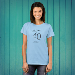 Camiseta 40.º Fiesta de cumpleaños guión gris azul