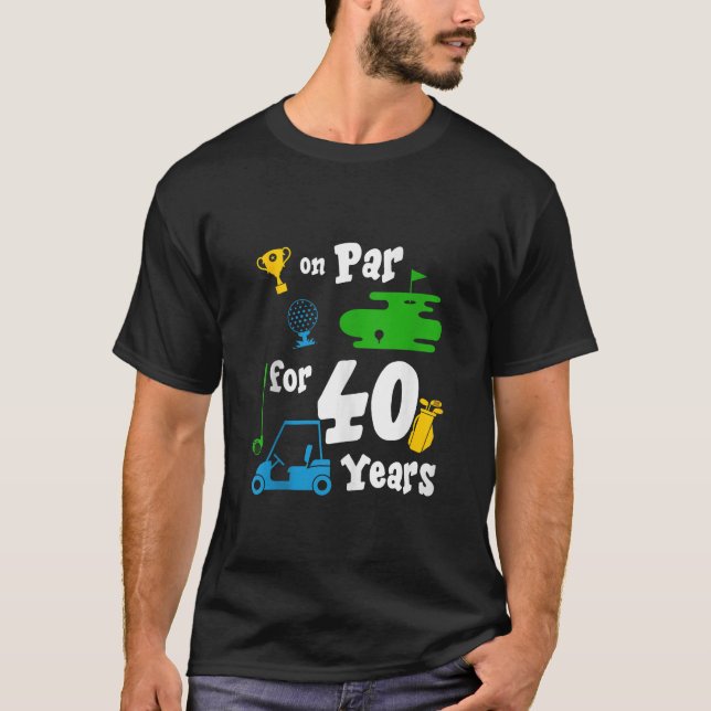 Camiseta 40.º Fiesta de cumpleaños Tema del deporte de golf (Anverso)