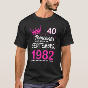 Camiseta 40.º Nacimiento De Princesas Rosadas En Septembe