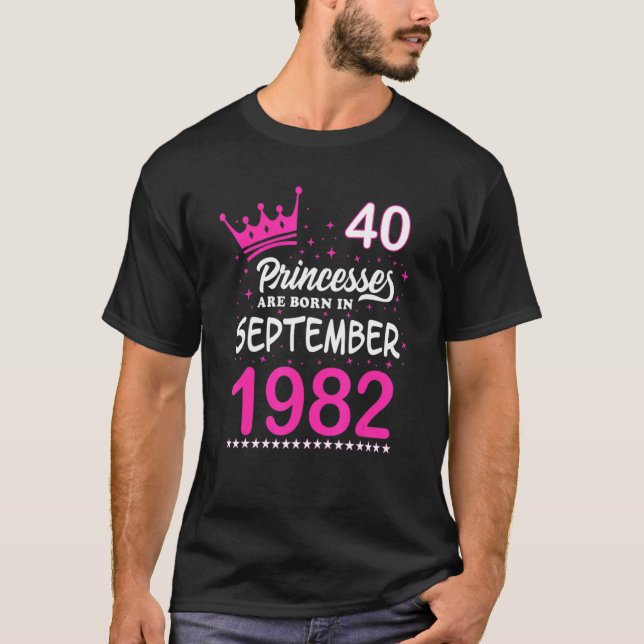 Camiseta 40.º Nacimiento De Princesas Rosadas En Septembe (Anverso)