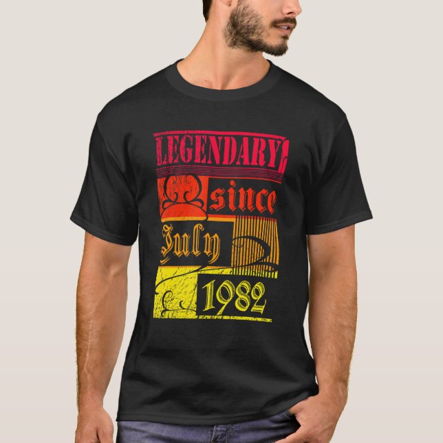 Camiseta 40.º Nacimiento Legendario Desde Julio De 1982 Ron (Anverso)