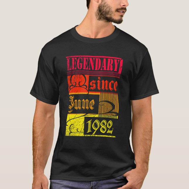 Camiseta 40.º Nacimiento Legendario Desde Junio De 1982 Ron (Anverso)