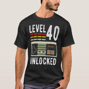 Camiseta 40.º nivel de cumpleaños 40 videojugador desbloque