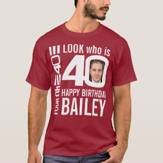 Camiseta 40.º nombre de foto de 40 personalizados