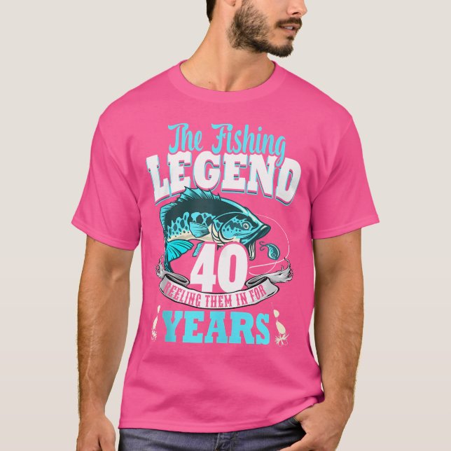 Camiseta 40.º Pescador De 40 Años De Edad 1983 (Anverso)