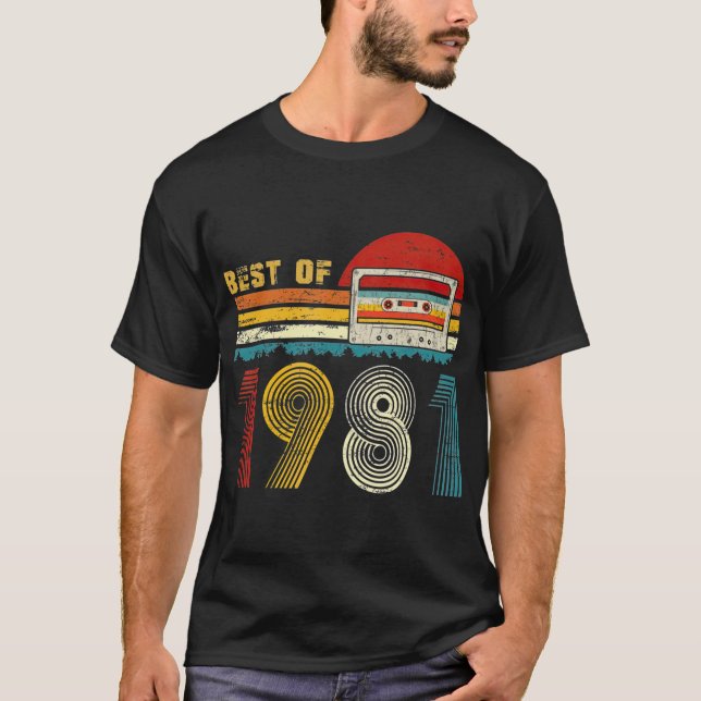 Camiseta 40.º Regalo Bday Mejor De Cinta De Cassette Retro  (Anverso)