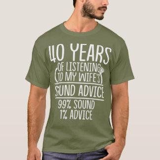 Camiseta 40.º regalo de aniversario de Boda de 40 años
