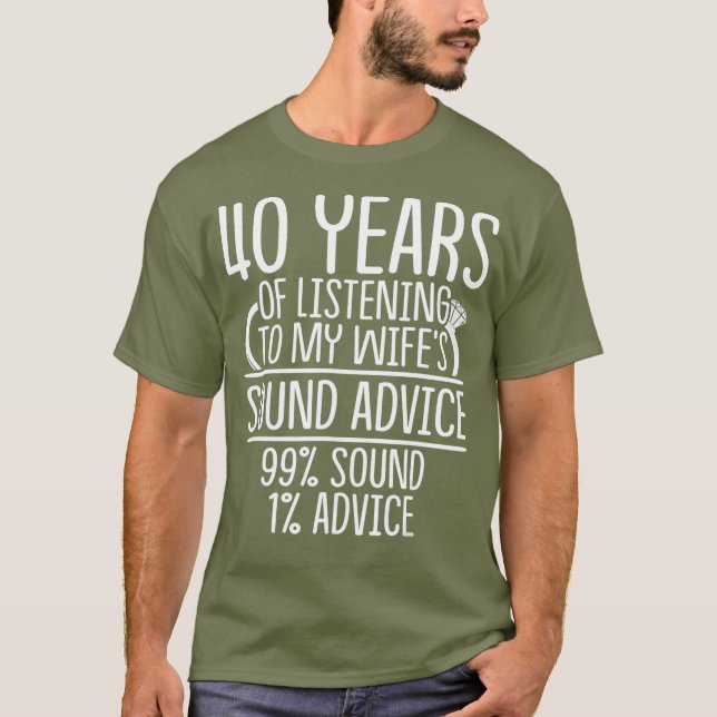 Camiseta 40.º regalo de aniversario de Boda de 40 años (Anverso)