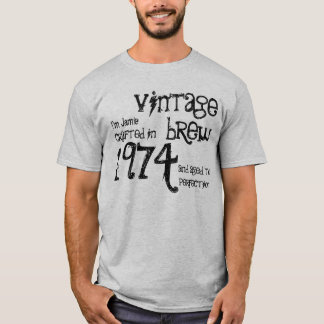 Camiseta 40.º regalo de cumpleaños 1974 Vintage Brew Gray B