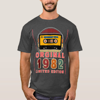 Camiseta 40.º regalo de cumpleaños 1982 toca cassette de mú