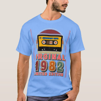 Camiseta 40.º regalo de cumpleaños 1982 toca cassette de mú