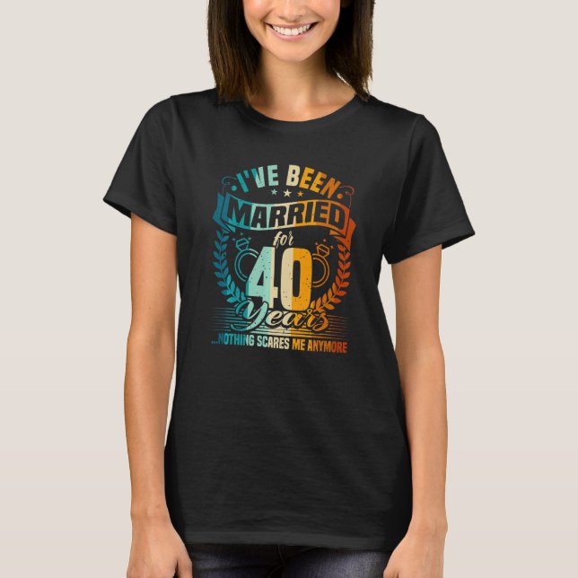 Camiseta 40° aniversario Boda, 40 años de matrimonio, Husba (Anverso)