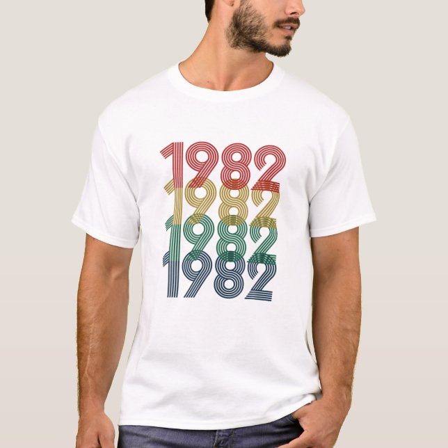 Camiseta 40 Aniversario De 1982 Nacido, Hombres (Anverso)