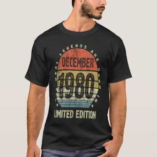 Camiseta 40 Aniversario de la mujer Diciembre de 1980 Cuare