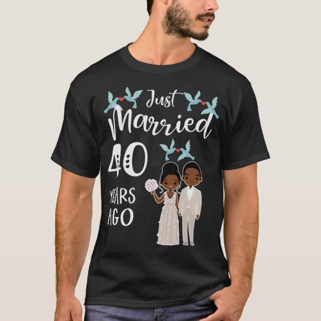 Camiseta 40° Aniversario del Boda - Acabo de Casarse 40 año (Anverso)