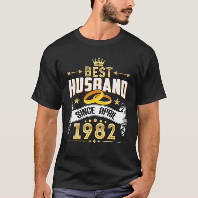 Camiseta 40° Aniversario Del Boda Mejor Esposo Desde 1982 (Anverso)