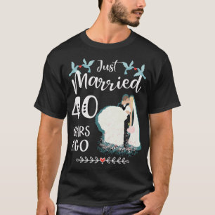 Camiseta 40° Aniversario del Boda recién casado 40 años