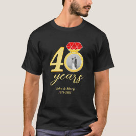 Camiseta 40° Aniversario foto de 40 años Boda