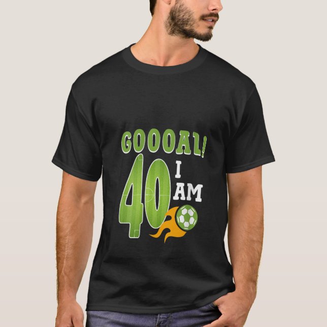 Camiseta 40 Aniversario Fútbol Tengo 40 años Graciosa B D (Anverso)