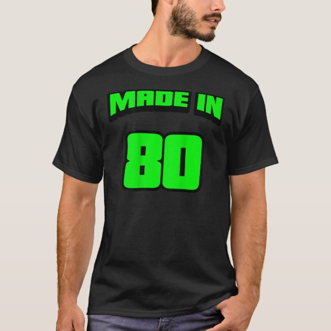 Camiseta 40 Aniversario Hecho En 1980 Con Regalo De Cumplea (Anverso)