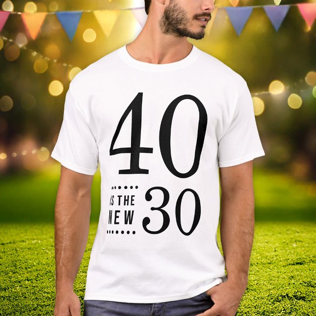 Camiseta 40 Aniversario Negro 40 es el nuevo 30 (Subido por el creador)