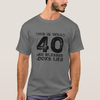 Camiseta 40 Años Bendecidos Cristianos Fiestas De Cumpleaño