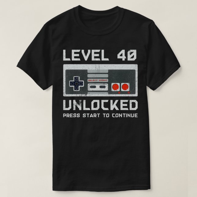 Camiseta 40 Años Cuarenta Cumpleaños Regalo Nivel 40 Desblo (Diseño del anverso)