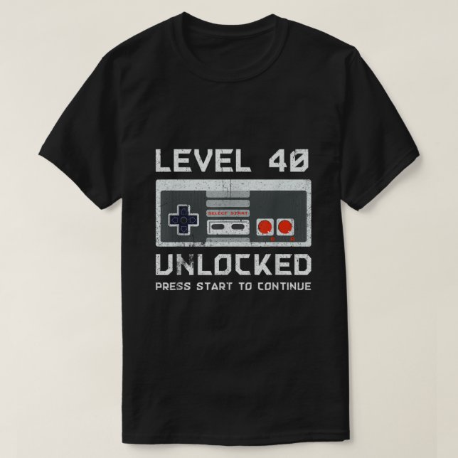 Camiseta 40 Años Cuarenta Cumpleaños Regalo Nivel 40 Desblo (Diseño del anverso)
