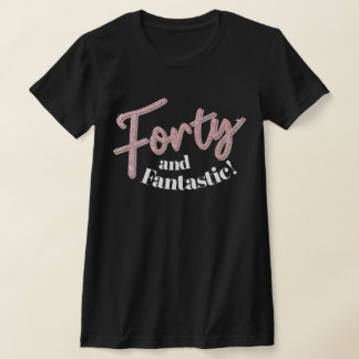 Camiseta 40 años cuarenta y arte purpurina fanático