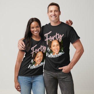 Camiseta 40 años cuarenta y fabulosa foto de arte purpurina